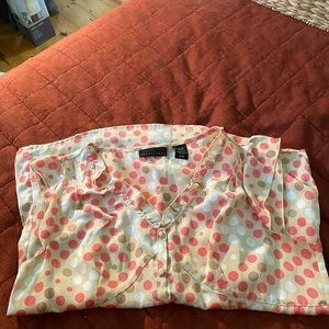 Pink spotted work blouse